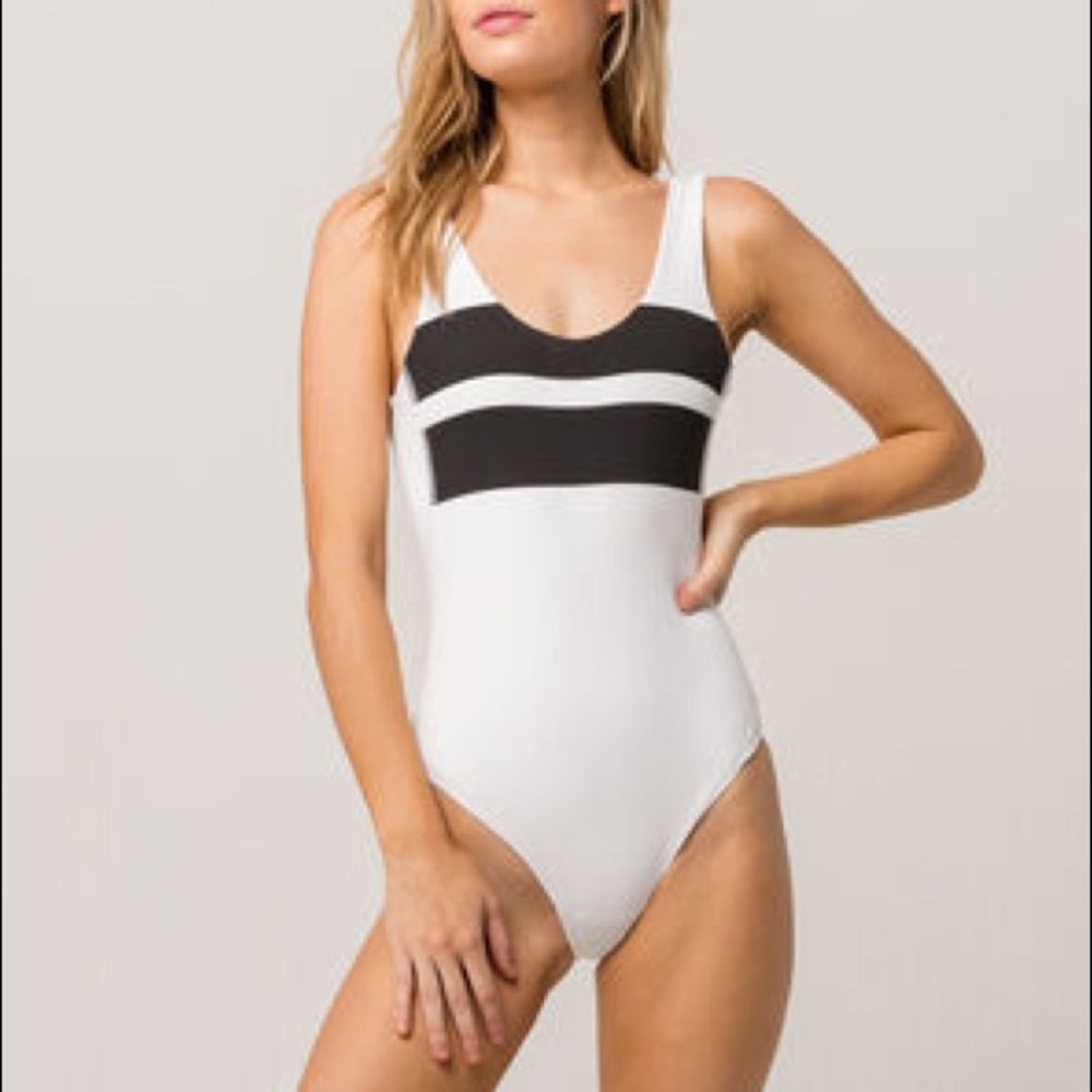 Hurly one-piece ribbed swimsuit, size: large
